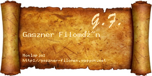 Gaszner Filomén névjegykártya